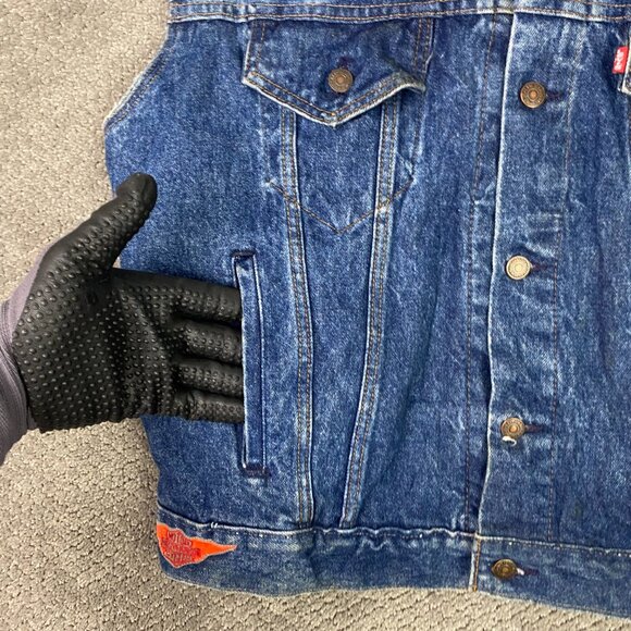 Vintage 80s Levi's Denim Vest Men's Large Blue Jean 70507 0218 Made in the USA - Picture 4 of 13
